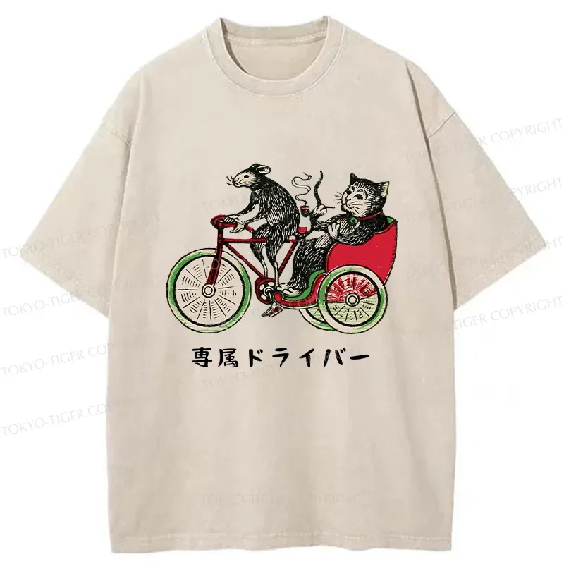 Tokyo-Tiger Cat’s Special Vehicle Washed T-Shirt