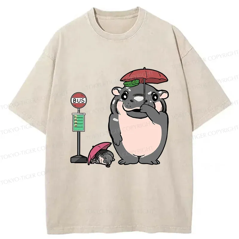 Tokyo-Tiger My Neighbor Moo Deng Washed T-Shirt