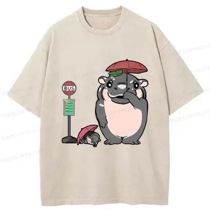 Tokyo-Tiger My Neighbor Moo Deng Washed T-Shirt
