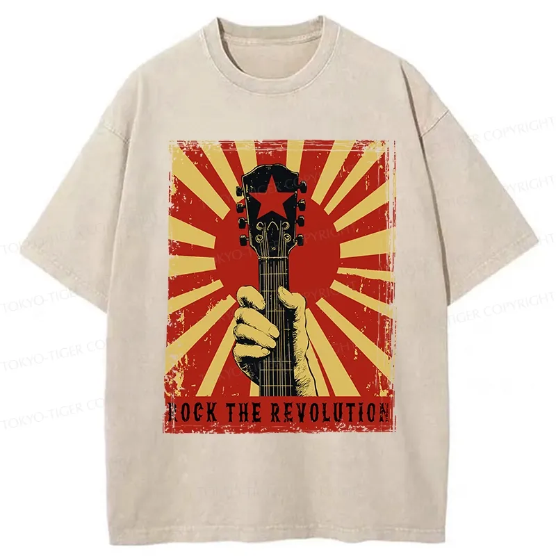 Tokyo-Tiger Revolutionary Rock Guitar Washed T-Shirt
