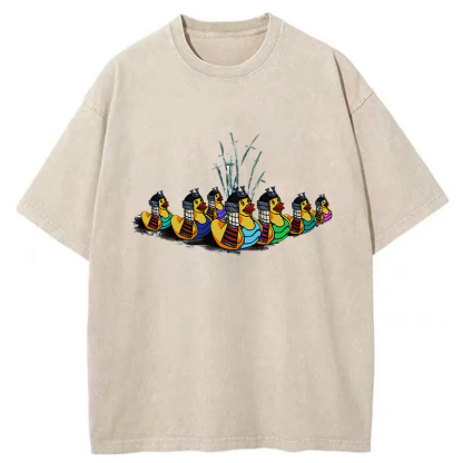 Tokyo-Tiger Samurai Ducks Washed T-Shirt