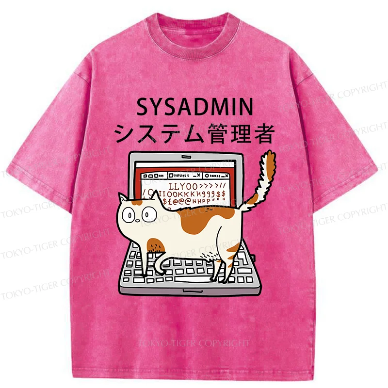 Tokyo-Tiger Naughty Cat Japan Washed T-Shirt