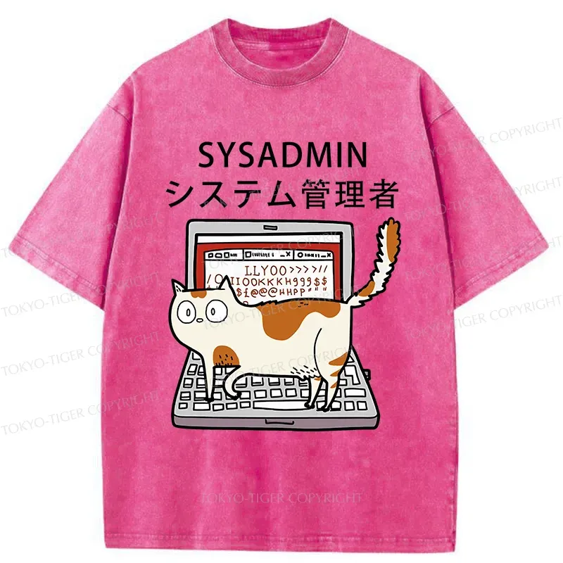 Tokyo-Tiger Naughty Cat Japan Washed T-Shirt