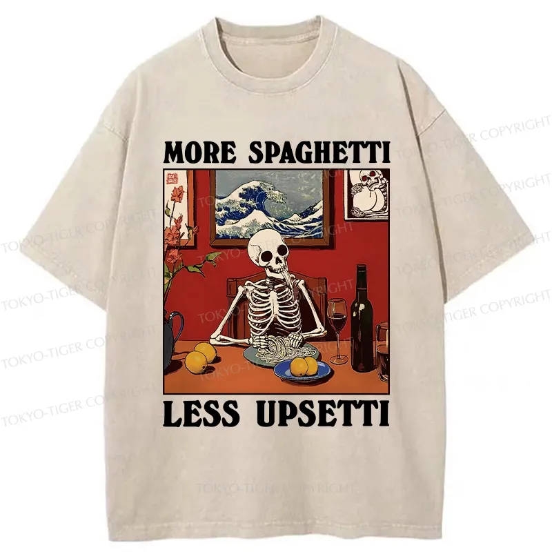 Tokyo-Tiger More Spaghetti Less Upsetti Skeleton Washed T-Shirt