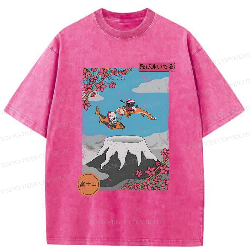 Tokyo-Tiger Mount Fuji Trip Washed T-Shirt