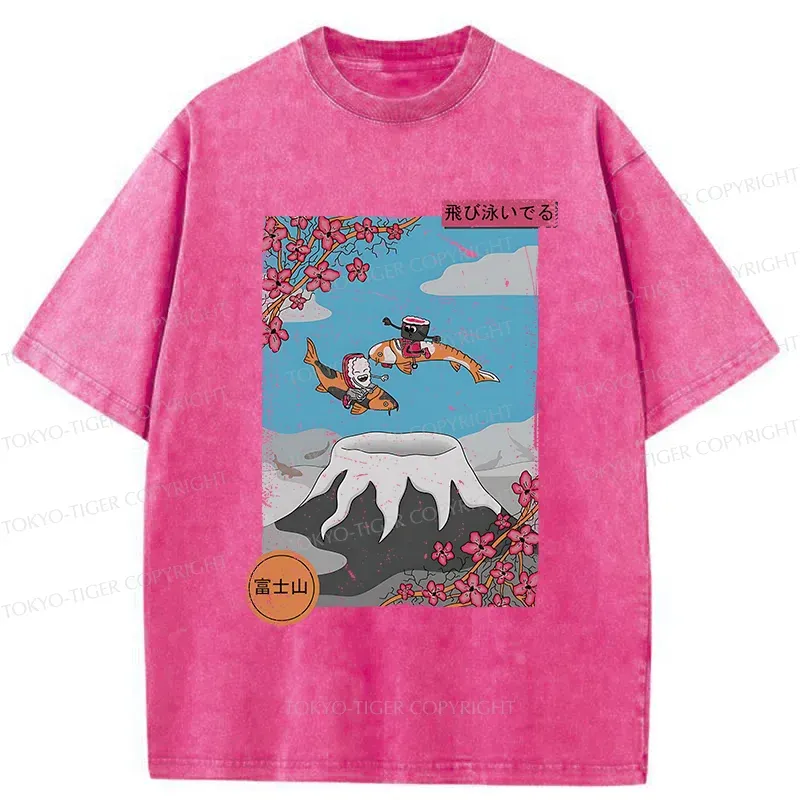 Tokyo-Tiger Mount Fuji Trip Washed T-Shirt
