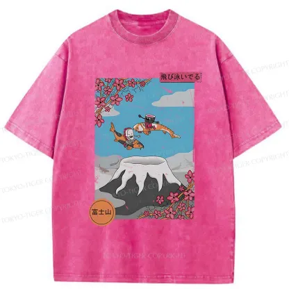 Tokyo-Tiger Mount Fuji Trip Washed T-Shirt