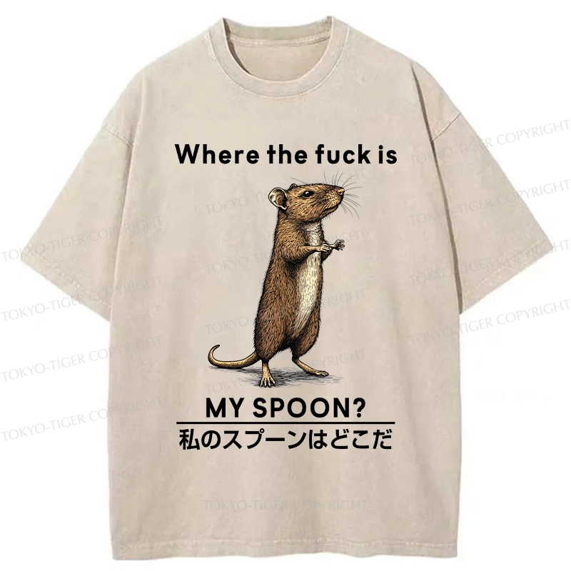 Tokyo-Tiger Where's My Spoon Washed T-Shirt