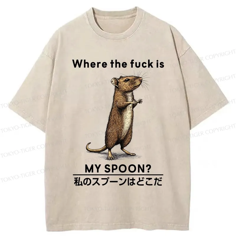Tokyo-Tiger Where's My Spoon Washed T-Shirt