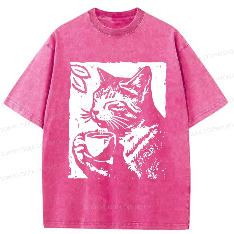Tokyo-Tiger Comfortable Cat Washed T-Shirt