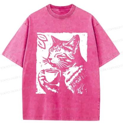 Tokyo-Tiger Comfortable Cat Washed T-Shirt