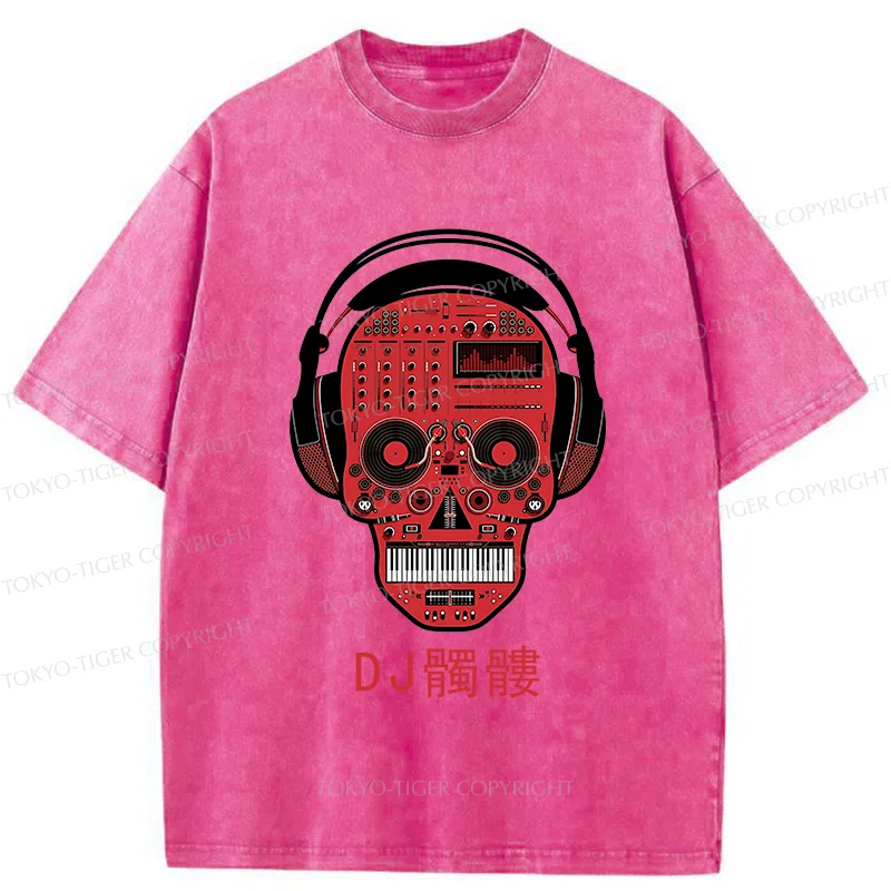 Tokyo-Tiger DJ Skull Washed T-Shirt