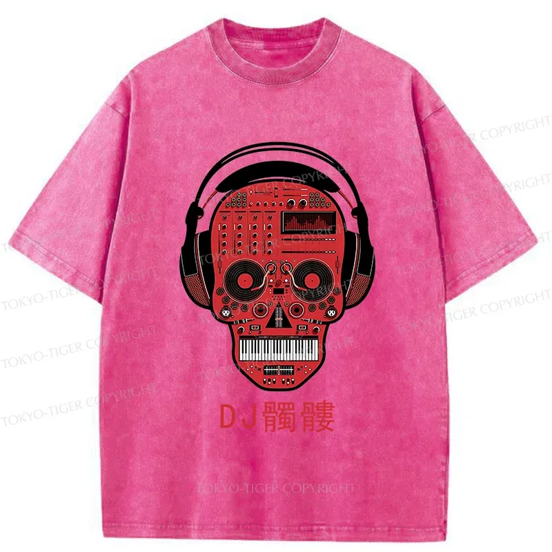 Tokyo-Tiger DJ Skull Washed T-Shirt