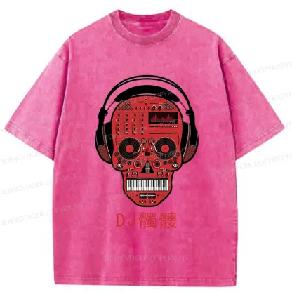 Tokyo-Tiger DJ Skull Washed T-Shirt
