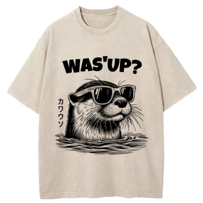 Tokyo-Tiger Was'up Otter Washed T-Shirt