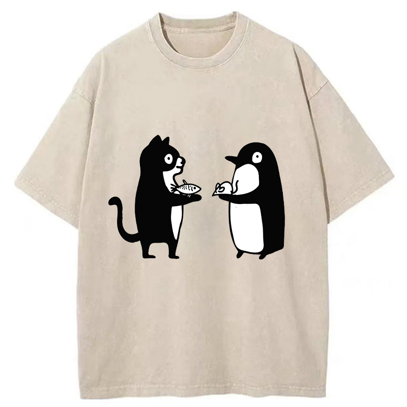 Tokyo-Tiger Funny Food Swaps Washed T-Shirt