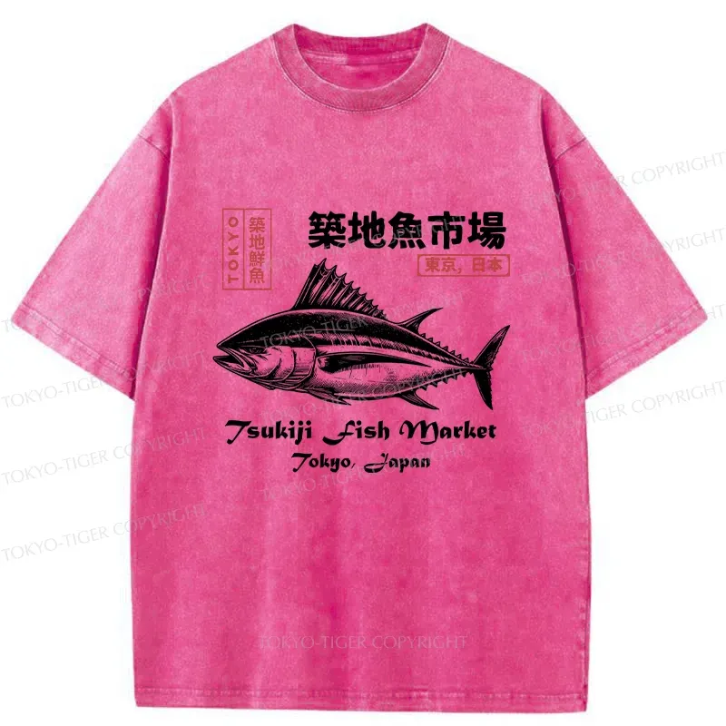 Tokyo-Tiger Vintage Tokyo Fish Market Washed T-Shirt