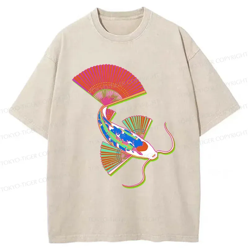 Tokyo-Tiger Japanese Traditional Fish Washed T-Shirt