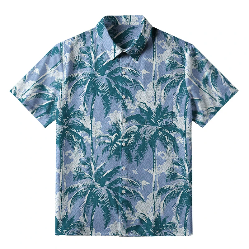 Tokyo-Tiger Palm Tree Paradise Button-up Shirt