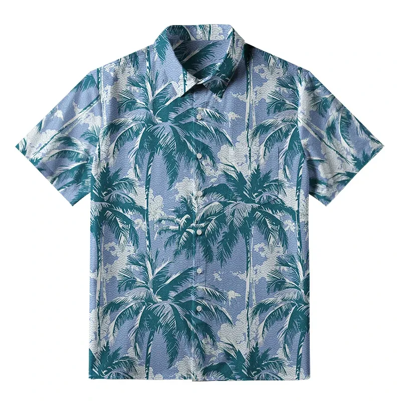 Tokyo-Tiger Palm Tree Paradise Button-up Shirt