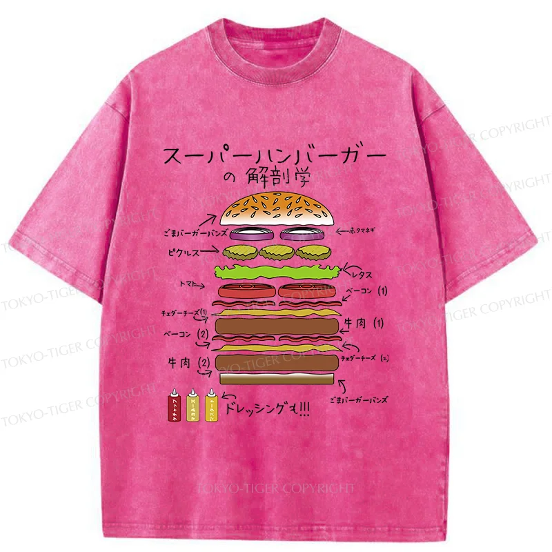 Tokyo-Tiger Anatomy Of A Hamburger Washed T-Shirt