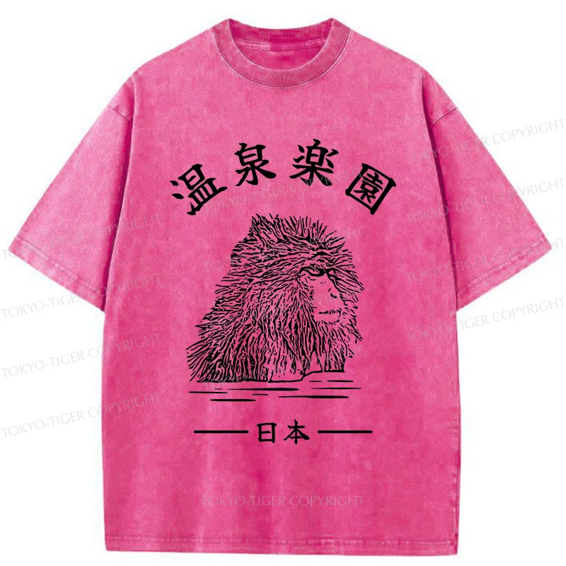 Tokyo-Tiger Hot Spring Monkey Washed T-Shirt