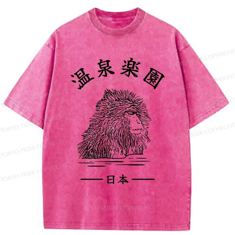 Tokyo-Tiger Hot Spring Monkey Washed T-Shirt