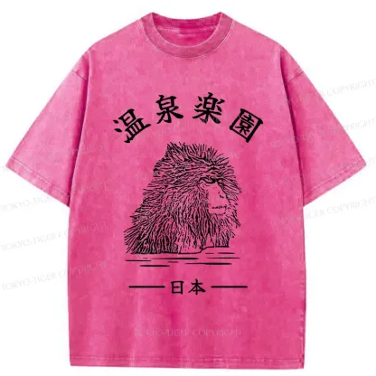 Tokyo-Tiger Hot Spring Monkey Washed T-Shirt