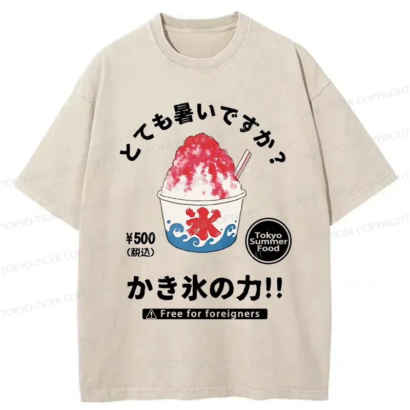 Tokyo-Tiger Power Of Shaved Ice Washed T-Shirt