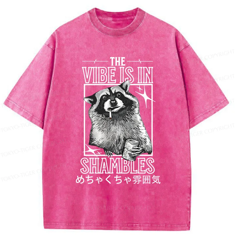 Tokyo-Tiger Naughty Raccoon Washed T-Shirt