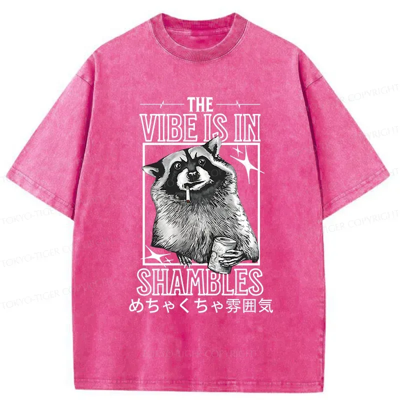 Tokyo-Tiger Naughty Raccoon Washed T-Shirt