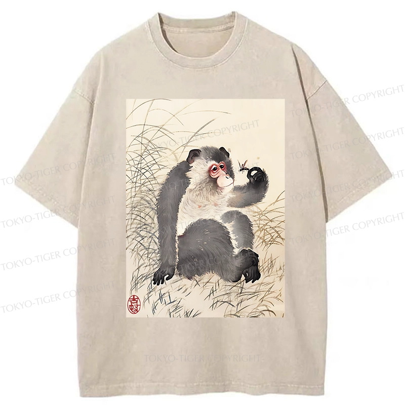 Tokyo-Tiger Vintage Japanese Macaque Washed T-Shirt
