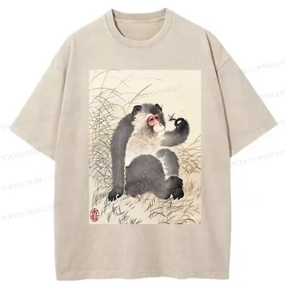 Tokyo-Tiger Vintage Japanese Macaque Washed T-Shirt