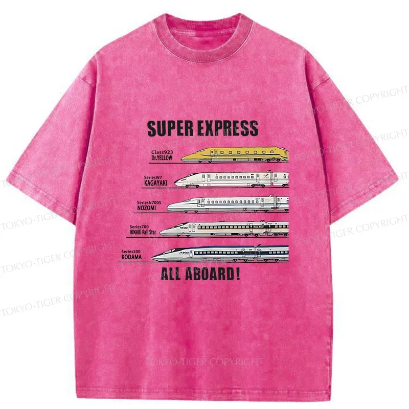 Tokyo-Tiger Japan Shinkansen Kanji Washed T-Shirt