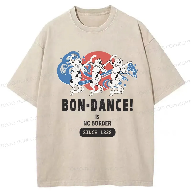 Tokyo-Tiger Japanese Traditional Obon Festival Washed T-Shirt