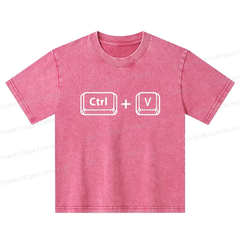 Tokyo-Tiger Funny Father's Day Kids Washed T-Shirt