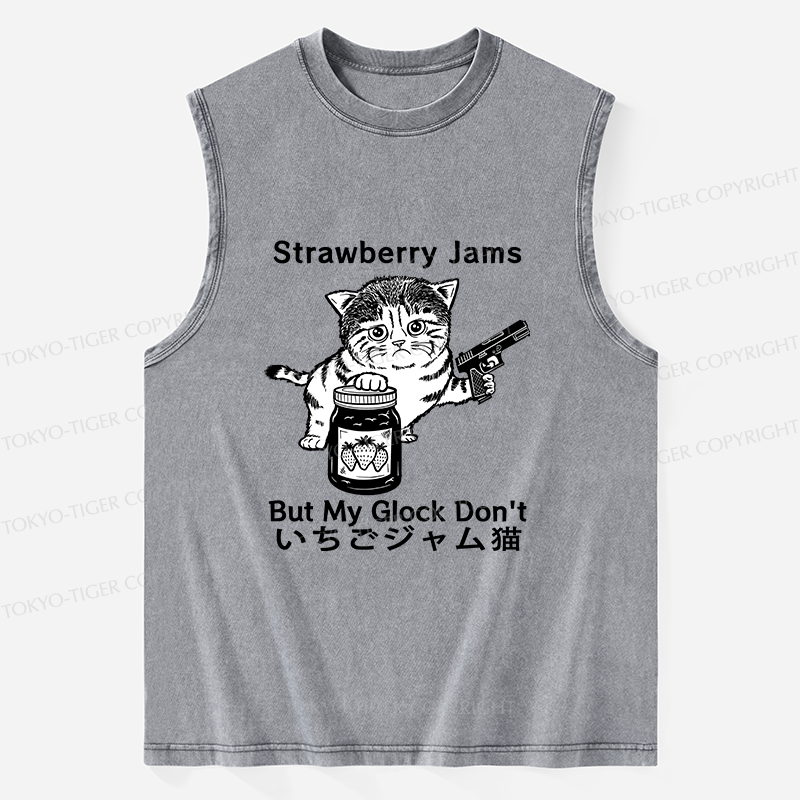 Tokyo-Tiger Strawberry Jam Cat Washed Tank
