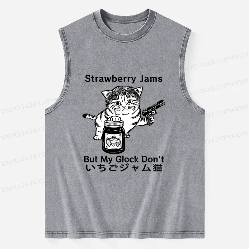 Tokyo-Tiger Strawberry Jam Cat Washed Tank