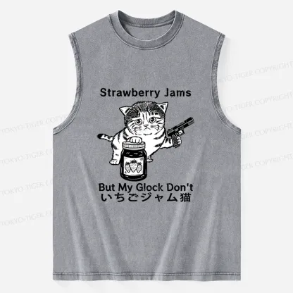 Tokyo-Tiger Strawberry Jam Cat Washed Tank
