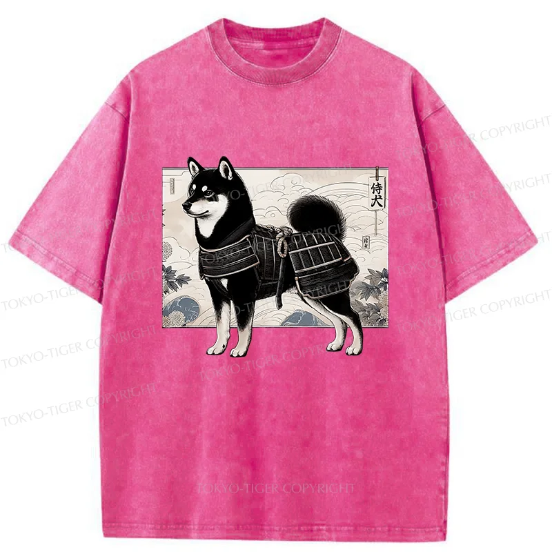 Tokyo-Tiger Cute Japanese Shiba Inu Washed T-Shirt