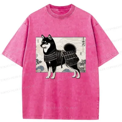 Tokyo-Tiger Cute Japanese Shiba Inu Washed T-Shirt