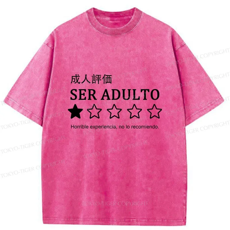 Tokyo-Tiger Adult Reviews Washed T-Shirt