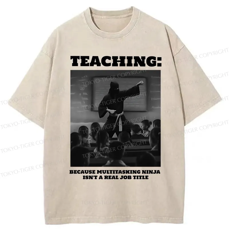 Tokyo-Tiger Ninja Teacher Teaching Washed T-Shirt