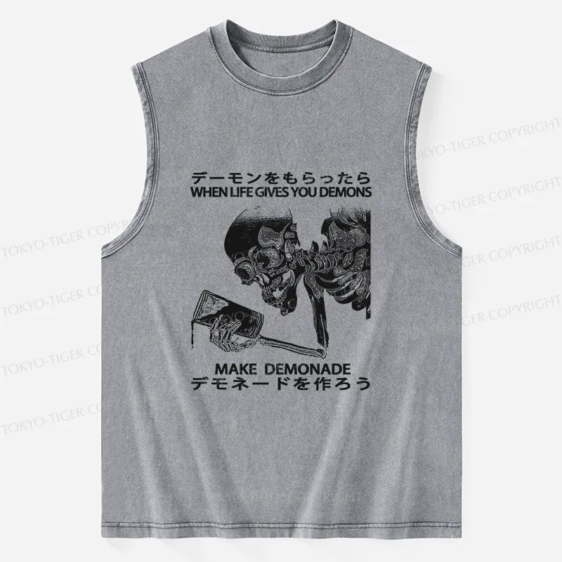 Tokyo-Tiger Make Demonade Funny Washed Tank