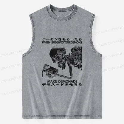 Tokyo-Tiger Make Demonade Funny Washed Tank