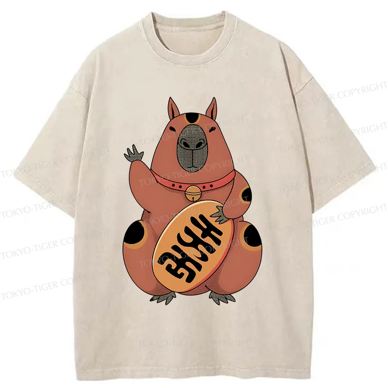 Tokyo-Tiger Lucky Capybara Washed T-Shirt