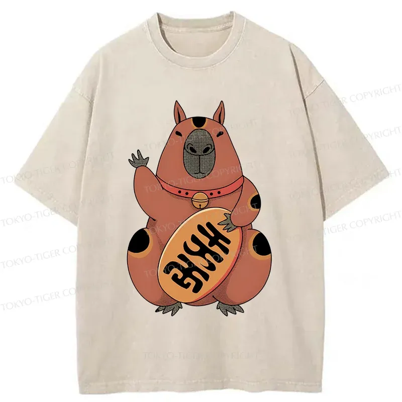 Tokyo-Tiger Lucky Capybara Washed T-Shirt