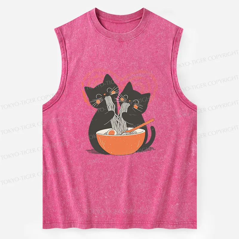 Tokyo-Tiger Let's Eat Ramen Together Washed Tank