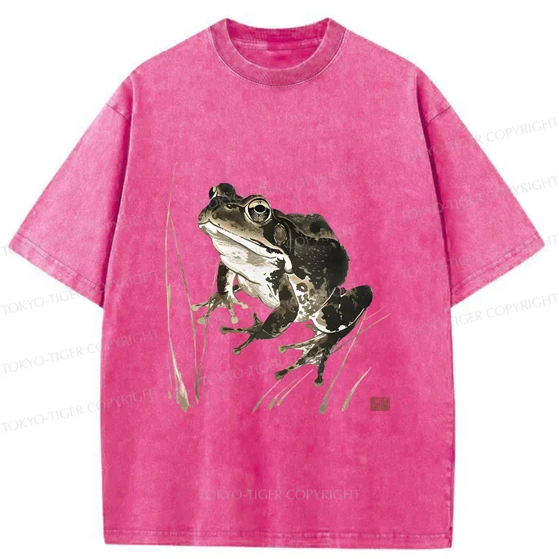 Tokyo-Tiger Japanese Retro Field Frog Washed T-Shirt