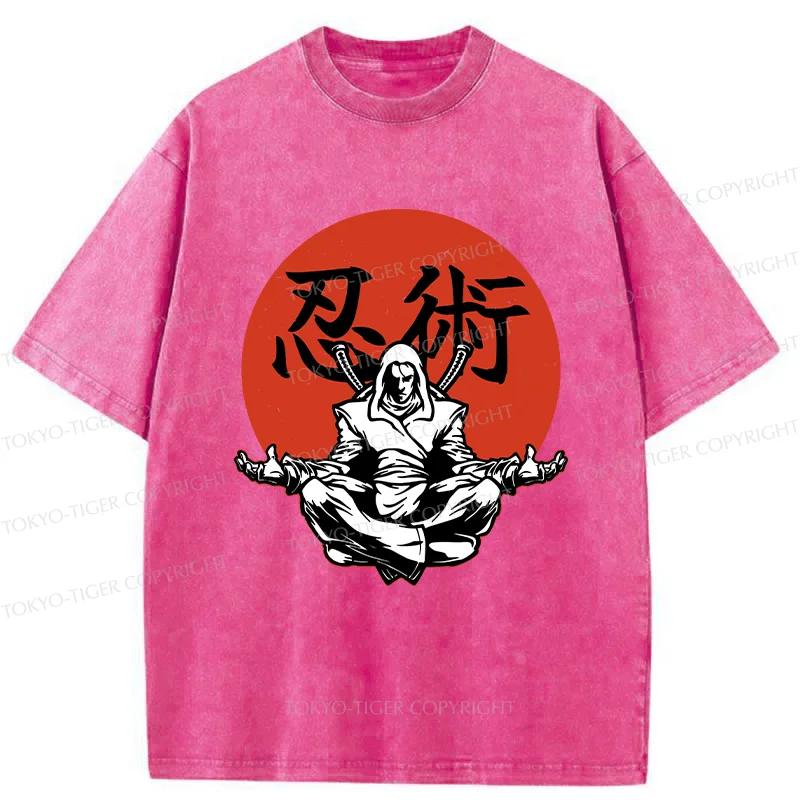 Tokyo-Tiger Japanese Ninjutsu Washed T-Shirt